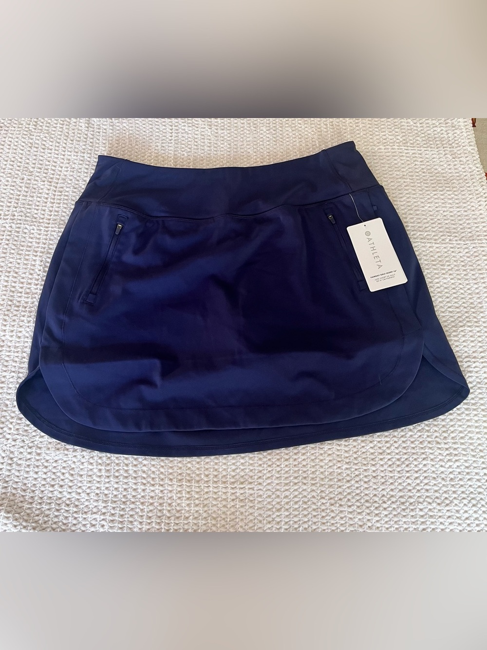 Athleta Navy Blue Athletic Skort with Zip Pockets